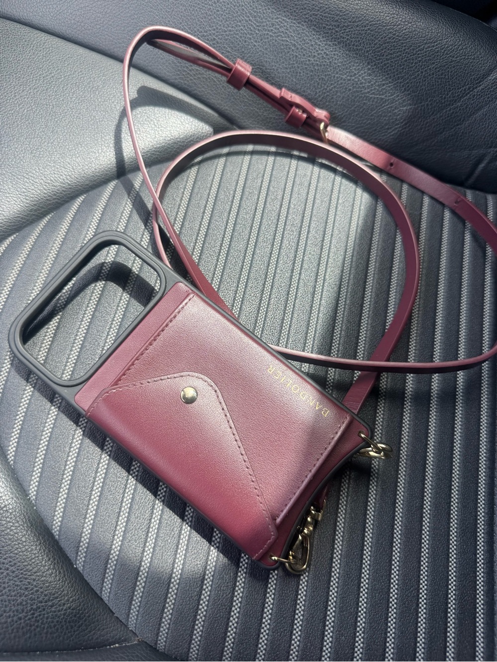 Bandolier Burgundy Crossbody Phone Wallet iPhone 17 ProMax